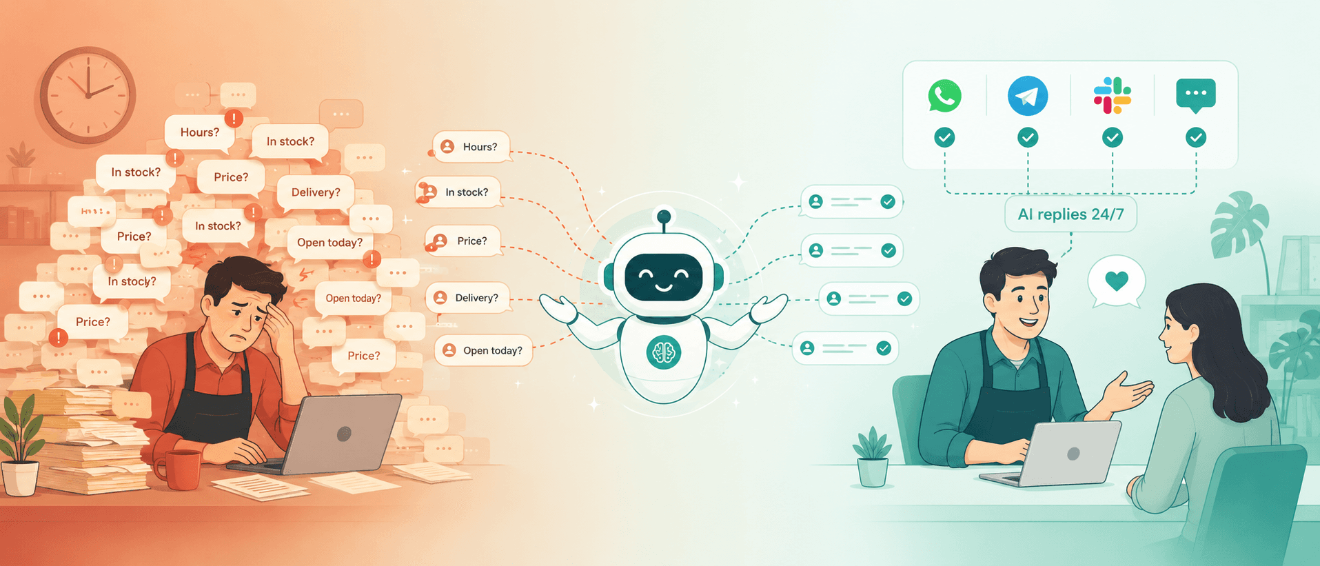AI chatbot answering customer questions