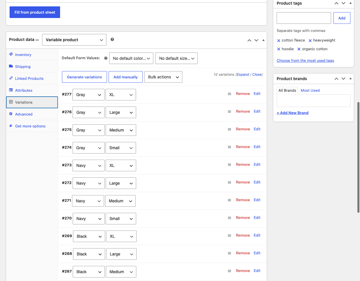 Product Sheet AI for WooCommerce: A draft created from a supplier sheet