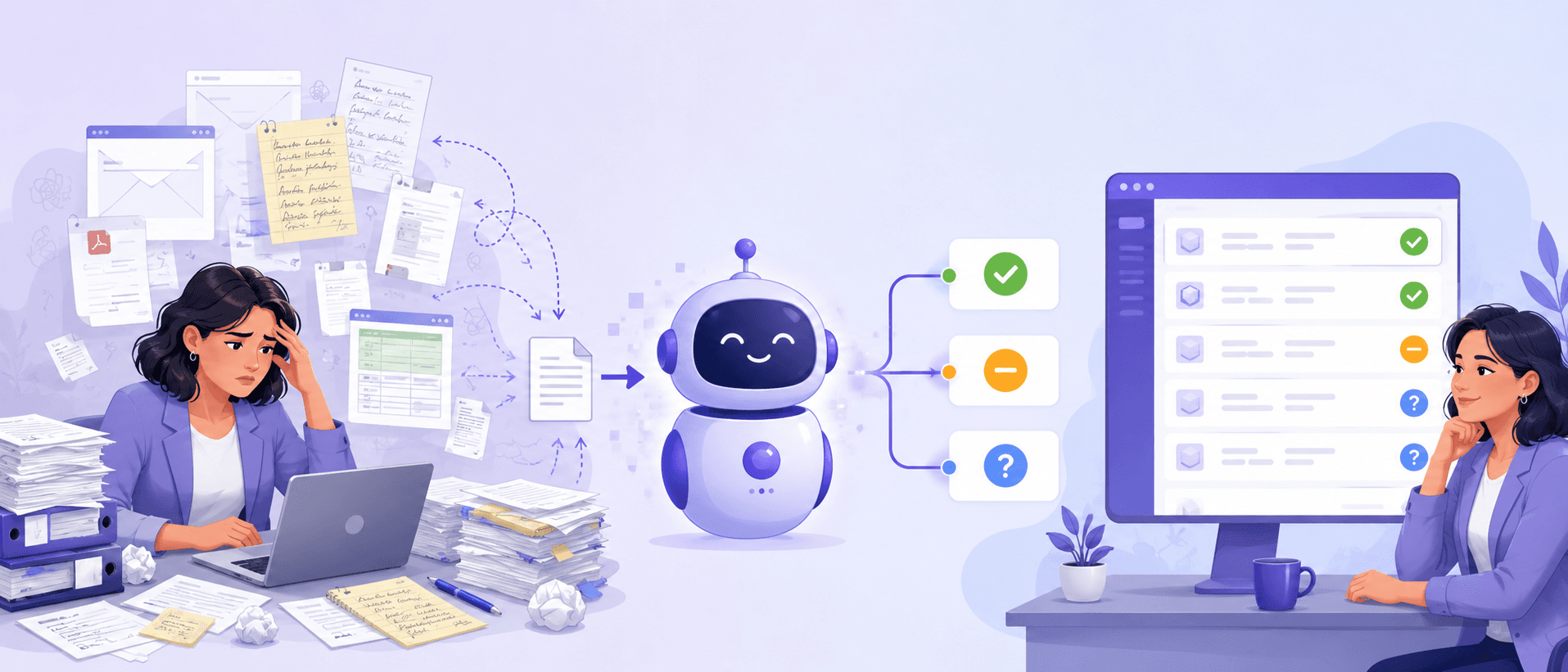 AI classifying messy supplier replies into clean status tags