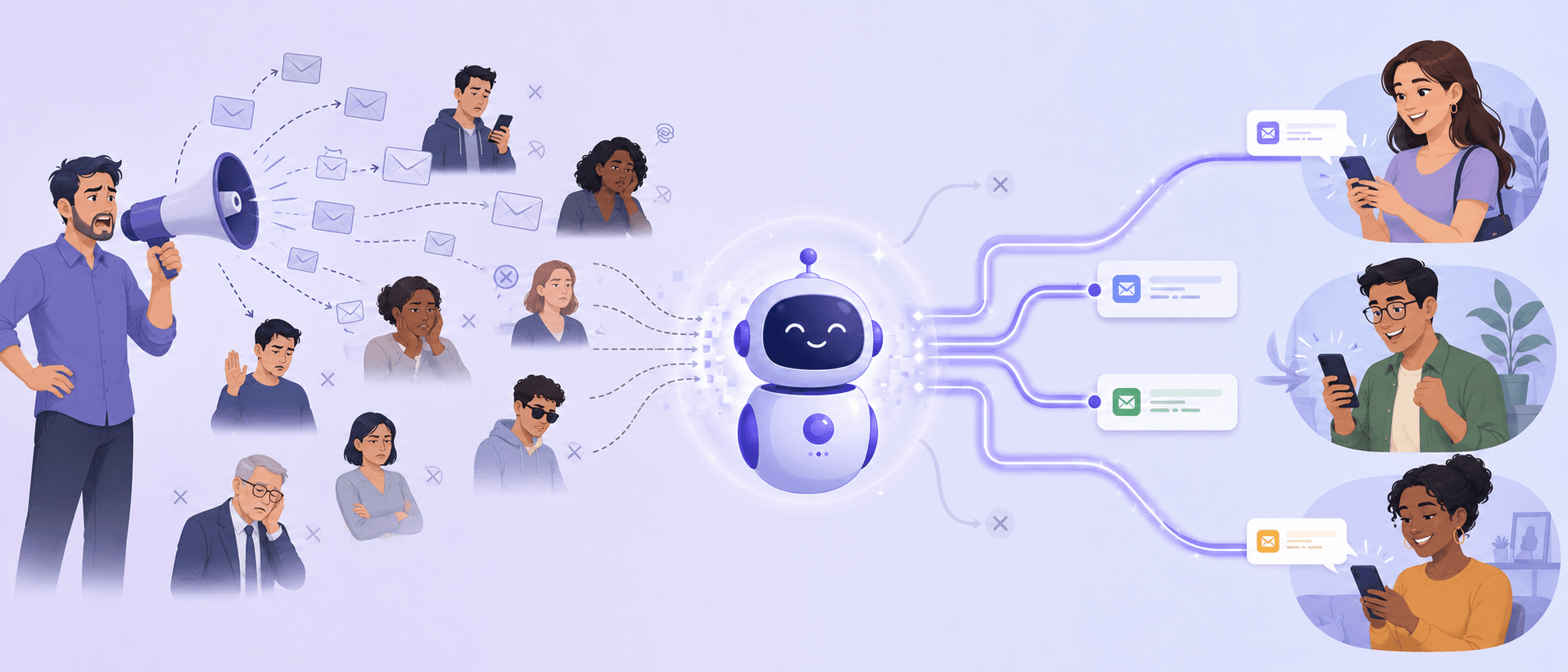 AI filtering and routing messages to only relevant recipients
