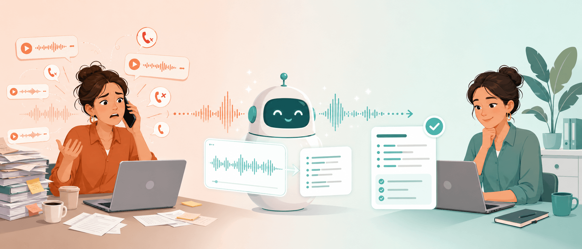 AI turning calls into transcripts and action items